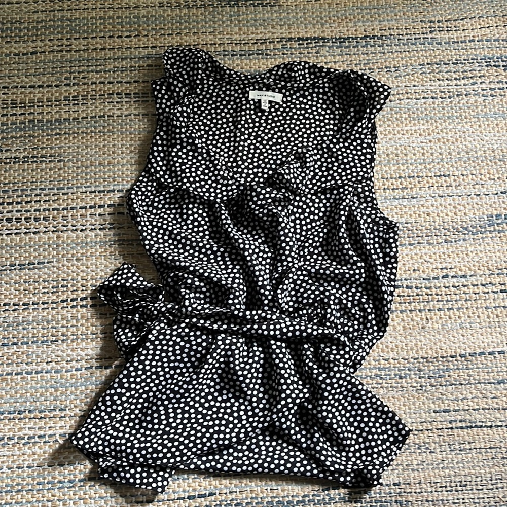 Max Studio Faux Wrap Polka Dot Blouse